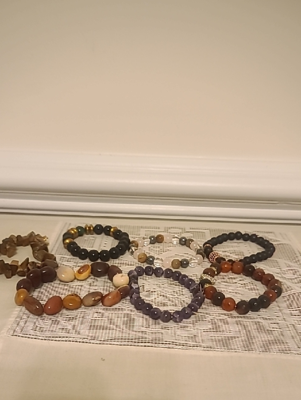 Beaded Mixed-Stone Bracelet Set - Assorted Earth Tones
